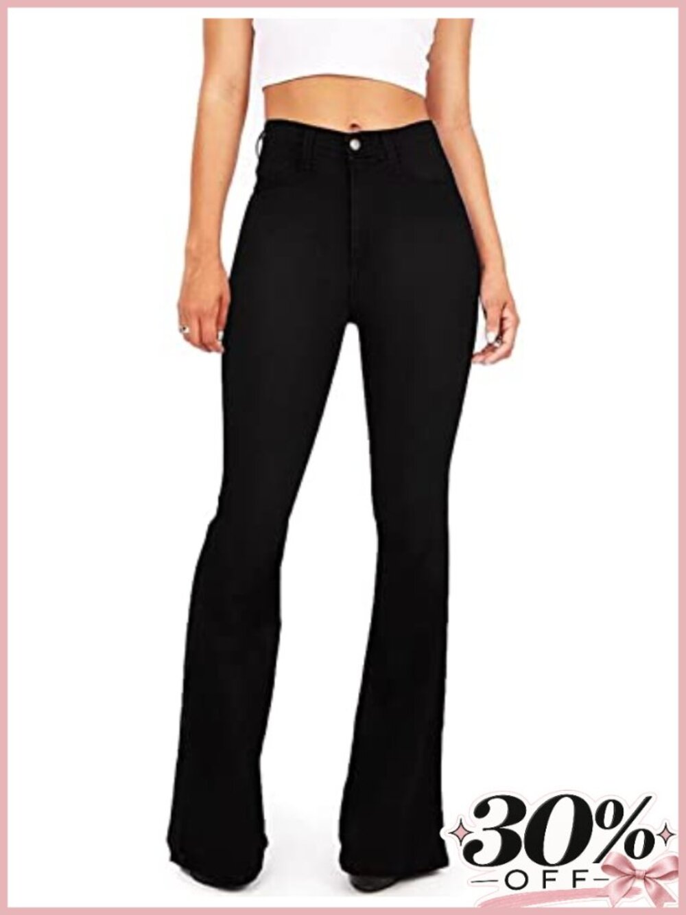 KDF High Waisted Bootcut Bell Bottom Flare Jeans Stretch Slimming Pants